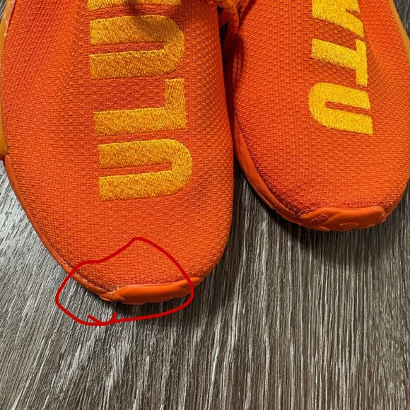 Adidas Pharrell Williams HU NMD GY0095 Orange Ubuntu Size 9.5 New w/ Box - Picture 7 of 11